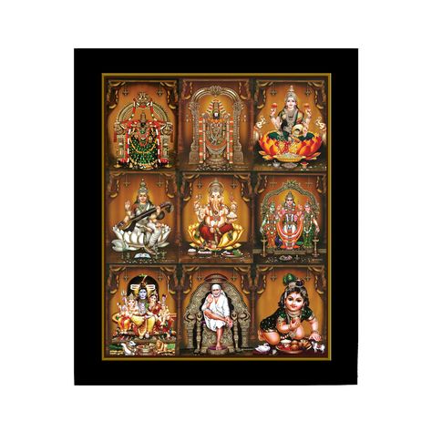 God Photo Frames For Pooja Room, Multiple Photo Frames, Bala Krishna, Pooja Unit, Religious Photos, God Goddess, Shiva Parvati, Pooja Mandir, Star Goddess