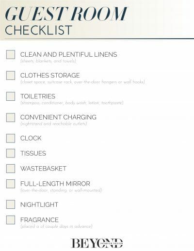 Guest room checklist: The 10 essentials - Beyond Interior Design Room List, Guest Room Essentials, Personal Financial Statement, Home Bedroom Design, Room Checklist, Super Teacher, Checklist Template, Design Room, Teacher Worksheets