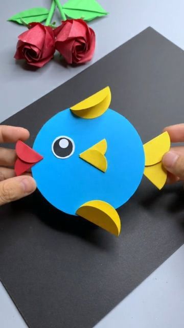 Craft Work For Kids, School Kids Crafts, Paper Fish, Preschool Arts And Crafts, Fish Crafts, Hand Crafts For Kids, Animal Crafts For Kids, Diy Paper Crafts Decoration, Diy Crafts Paper Flowers