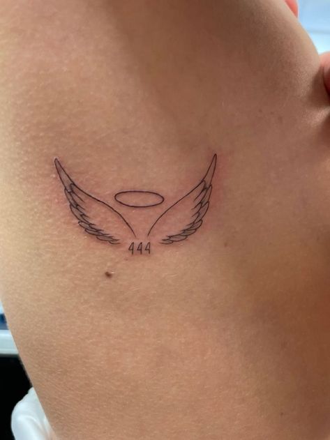 These Are My Wings Tattoo, 444 Tattoo With Angel, 444 Small Tattoo Ideas, 222 Angel Wing Tattoo, 444 Angel Tattoo Ideas, 222 With Angel Wings Tattoo, 444 Tattoo Angel Wings, 444 Wings Tattoo, Cute 444 Tattoos