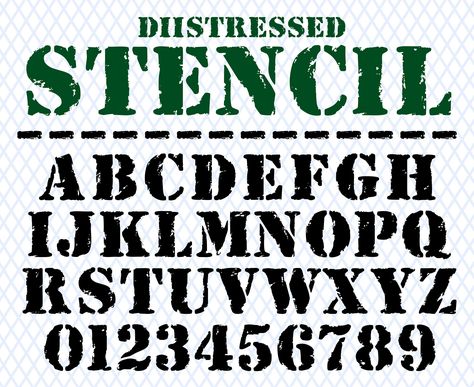 Military Stencil font for a wide of projects! Get creative with this inspired fonts to make your own magic! This listing contains the following instant download: ✩ 1 TTF Stencil Font ✩ 1 SVG file Full_alphabet Svg Full alphabet file consists of uppercase and lowercase letters, numbers & symbols. Default color is black, and may be changed with your software. SVG - vector format files for cut in Cricut, Silhouette, Brother or other similar soft TTF - font installation file, a system font to instal Army Font, Military Letters, Police Font, Army Letters, Stencil Letters, Number Fonts, Numbers Symbols, Ttf Fonts, Stencil Font