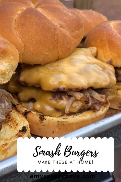 Smash Burger With Onions, Smash Burgers On Stove, Turkey Smash Burgers, Burgers At Home, Smash Burger Recipe, Easy Burger Recipe, Easy Burgers, Smash Burgers, Kid Approved Meals