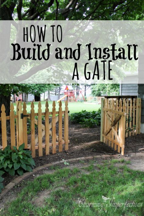 DIY Fences and Gates - Low Picket Fence - How To Make Easy Fence and Gate Project for Backyard and Home - Step by Step Tutorial and Ideas for Painting, Updating and Making Fences and DIY Gate - Cool Outdoors and Yard Projects http://diyjoy.com/diy-fences-gates Diy Fences, Picket Fence Gate, Diy Gate, Easy Fence, Outdoor Gate, Natural Fence, Diy Fence, Front Yard Fence, Building A Fence