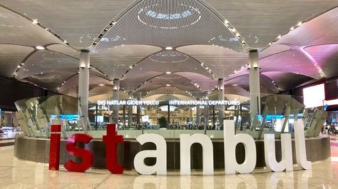 The Istanbul Airport welcomed over 40 million air passengers since its opening last year, Turkey's transport and infrastructure minister said Monday... Istanbul Airport, Baghdad Iraq, Travel Poster Design, Airport Travel, Turkey Istanbul, Airport Hotel, International Flights, Indoor Swimming, Indoor Swimming Pools