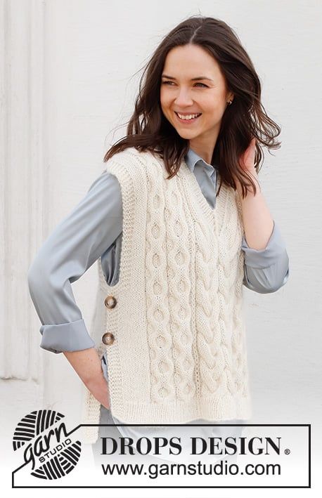 Cable Vest Knitting Pattern, Vest Knitting Patterns, Slipover Knitting Pattern, Cable Vest, Pullover Sweaters Pattern, Patons Classic Wool, Brioche Stitch, Knit Vest Pattern, Tunic Designs