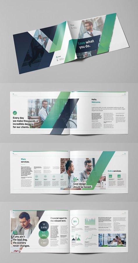 Corporate Landscape Brochure Template INDD - 24 pages Booklet Design Layout, Leaflet Layout, Company Brochure Design, Mises En Page Design Graphique, Business Brochure Design, Brochure Design Layout, Corporate Brochure Design, Graphic Design Brochure, Company Brochure