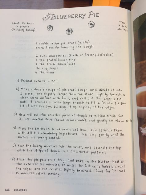 Blueberry Pie (Moosewood Cookbook) Moosewood Cookbook Recipes, Moosewood Recipes, Moosewood Restaurant, Moosewood Cookbook, Blueberry Recipe, Blueberry Pie Recipe, Restaurant Recipes Famous, Good Shabbos, Recipe Book Design