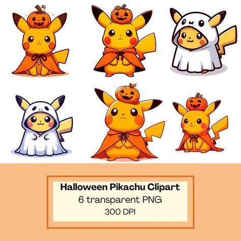 Halloween Cute Pokemon Pikachu Ghost Pumpkin Clipart Trick or Treat Printable - Etsy Ghost Pokemon Drawing, Pokemon Halloween Art, Pokémon Cute, Halloween Bujo, Halloween Pikachu, Trick Or Treat Printable, Draw Pikachu, November Bujo, Chibi Halloween