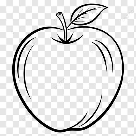 Apple Line Art, Fig Drawing, Apple Outline, Apple Clip Art, Apple Drawing, Apple Png, Art Apple, Stick Drawings, Drawing Black And White