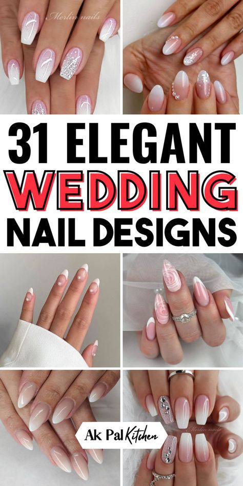 Wedding nails are a must for your big day. Discover elegant wedding nail designs and bridal nail art that will complement your look. From simple wedding nail ideas to wedding glitter nails, there’s a style for every bride. Explore classic bridal nails and French manicures for wedding elegance. Try nude wedding nails for a timeless touch. Wedding gel nails and luxury wedding nail art are perfect for a lasting finish. Check out wedding nail trends, floral wedding nails, and chic wedding nails. Wedding Nails Neutral Simple, Nails For Going To A Wedding, Simple Nail Art Designs For Wedding, Gel Nail Designs For Brides, White Nails Wedding Brides, Fancy French Nails Wedding, Wedding Nails Design Simple, Nail Design For Bride Wedding, Nail Inspo Rhinestones Simple