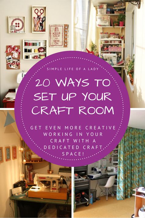 How to Create Your Own Craft Room Plus 20 Ideas for Craft Room Set Up! Ideas For Craft Room, She Shed Craft Room, Hobby Room Design, Small Craft Rooms, Craft Spaces, Organize Craft Supplies, Dream Craft Room, Craft Room Design, Sewing Room Organization