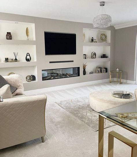 Media Walls UK Bespoke Media Wall Installs! | eBay Decorating Living Room Walls, Wall Decorations Living Room, Media Walls, Lounge Room Styling, Tv Rooms, Decorations Living Room, Walls Decor, Feature Wall Living Room, Basement Living