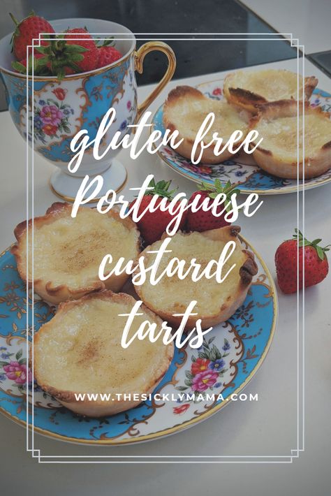 Gluten Free Egg Custard Tart, Gluten Free Portuguese Custard Tarts, Portugese Custard Tarts, Nata Recipe, Portuguese Custard Tart Recipe, Natas Recipe, Portuguese Custard Tarts, Custard Tarts Recipe, Pinterest Mom