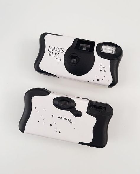 Personalised Disposable Camera, Digital Cameras At Wedding, Disposal Camera Wedding, Disposable Camera Design, Custom Disposable Camera, Disposable Cameras Wedding, Wedding Disposable Camera Ideas, Tattooed Rings, 1950 Wedding Theme