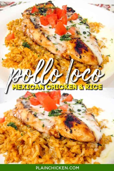 Mexican Chicken Over Rice, Chicken Pollo Loco, Pollo Chicken Mexican, Mexican Pollo Loco Chicken Recipe, Chicken Pollo Mexican, El Pollo Loco Rice Recipe, Pollo Loco Mexican Chicken And Rice, Pollo Loco Chicken Recipe, Pollo Loco Recipe