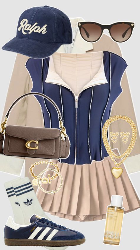 #outfitinspo #preppy #preppyaesthetic #sporty #cute #girly #aesthetic #fyp Cute Girly Aesthetic, Girly Aesthetic, Preppy Aesthetic, Going Out Outfits, Kpop Outfits, Girly Outfits, Chic Outfits, Trendy Outfits, Going Out