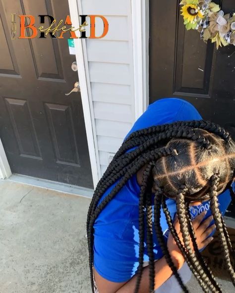 The Braid Effect on Instagram: “Jumbo Knotless Braids 🔥😍 I’ll add them to my site shortly #thebraideffect #montgomerybraider #voiceofhair #blackhair #braidstyles #braider…” Xl Knotless Braids, 6 Jumbo Box Braids, Jumbo Knotless Box Braids, Jumbo Knotless, Cute Box Braids, Knotless Box Braids, Jumbo Box Braids, Cute Box Braids Hairstyles, Knotless Braids