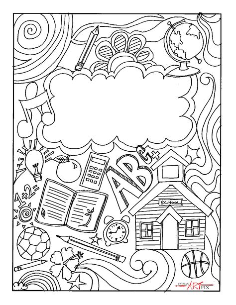 School Binder Covers, Binder Cover Templates, Binder Covers Printable, Book Cover Page, School Binder, School Coloring Pages, Binder Cover, Printable Coloring Book, Printable Books