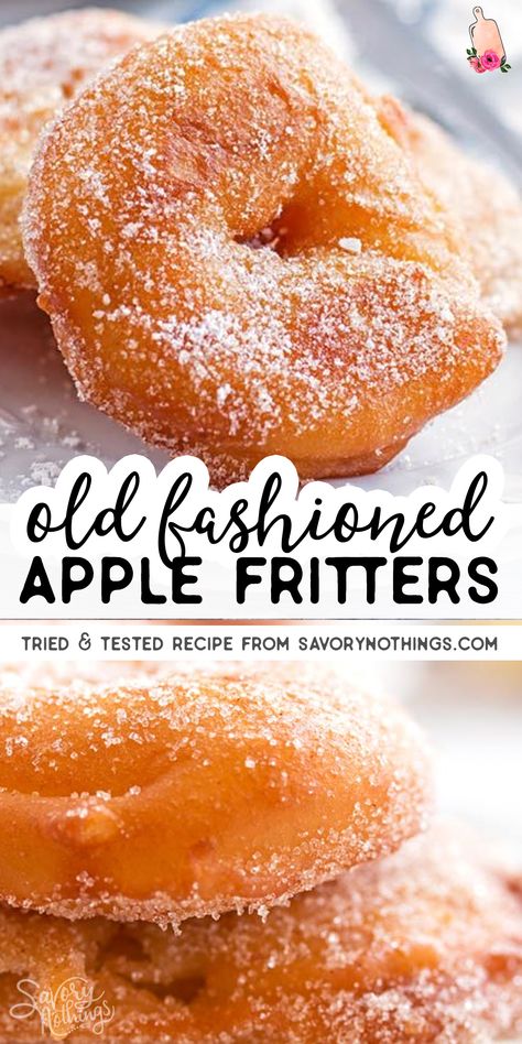 Old Fashioned Desserts, Apple Fritter Recipe, Apple Fritters Recipe, Winter Desserts Easy, Winter Flavors, Cinnamon Sugar Apples, Apple Rings, Apple Fritter, Fritters Recipe