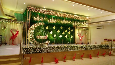 Namkarna Decoration Ideas, Barasala Backdrop Decoration, Baby Cradle Decoration Indian, Cradle Ceremony Decorations Indian, Namakaranam Decoration, Barasala Decoration At Home, Naming Ceremony Decorations Indian, Cradle Ceremony Decorations, Cradle Ceremony Decoration