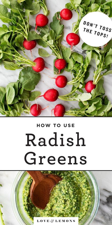 How To Use Radishes, How To Cook Radishes, Easy Pesto Pasta, Radish Greens, Carrot Ginger Soup, Radish Recipes, Roasted Radishes, Green Pesto, Csa Recipes