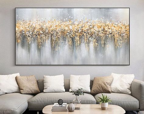 Gold Leaf Wall Art Canvas Golden Painting Hand Textured Gold - Etsy Beautiful Oil Paintings, Grand Art Mural, Fluid Painting, Xiamen, Textured Wall Art, Abstract Oil, Large Abstract, Oil Painting Abstract, Boho Wall Art