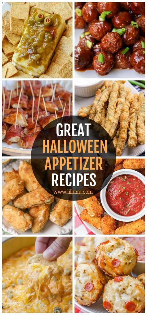 Every good Halloween party has appetizers! Check out this collection of some of the best appetizers that can easily be made into Halloween Appetizers, including dips, bites, and more! #halloweenappetizers #halloween #appetizers #halloweenrecipes #halloweenparty Appetizers For Party Crockpot, Halloween Appetizers For Party, Super Easy Crockpot Recipes, Halloween Themed Appetizers, Halloween Dip, The Best Appetizers, Delight Dessert, Halloween Potluck, Halloween Appetizer