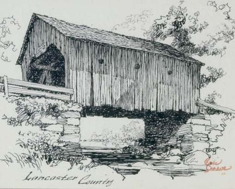 Eric Sloane, Barn Drawing, Pencil Sketches Landscape, Bridge Drawing, Landscape Pencil Drawings, Barn Pictures, Cabin Art, Barn Painting, Landscape Sketch