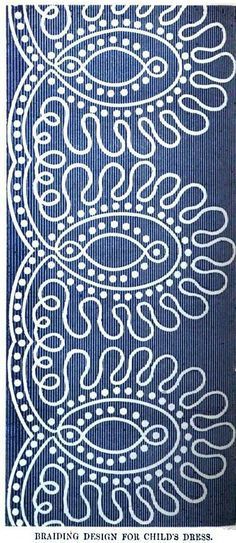 soutache embroidery patterns - Recherche Google Motif Soutache, Soutache Pattern, Tambour Beading, Chain Stitch Embroidery, Tambour Embroidery, Point Lace, Border Embroidery Designs, Free Motion Quilting, Ribbon Embroidery