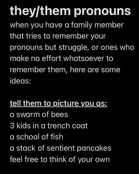 if you’re an enby or just someone who goes by they/them Enby Tips, Enby Names, Nonbinary Tips, Enby Style, Enby Fashion, They Them Pronouns, Laughter The Best Medicine, Lgbtq Funny, Social Cause