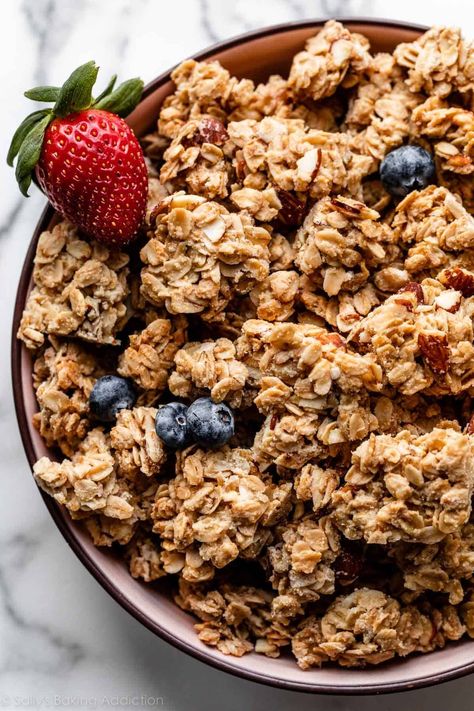 Homemade Granola Clusters, Granola Clusters Recipe, Make Granola, How To Make Granola, Egg Free Baking, Granola Clusters, Granola Recipe Homemade, Almond Granola, Sally's Baking