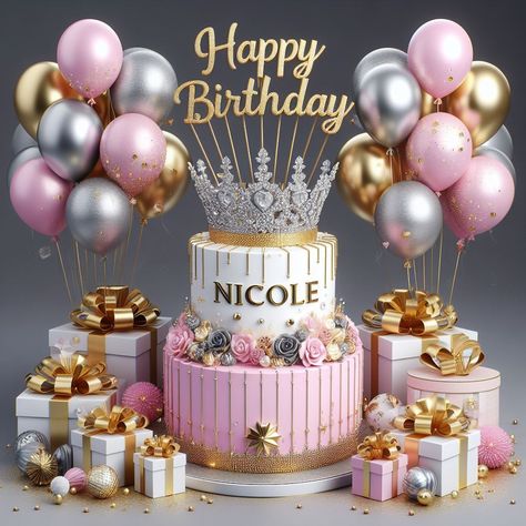 Puerto Rico Birthday Cake, Happy Birthday Nicole, Birthday Wishes For A Friend Messages, Cool Happy Birthday Images, Happy Birthday Wishes Pics, Birthday Wishes Pics, Happy Birthday Black, 15 Birthday, A Birthday Cake