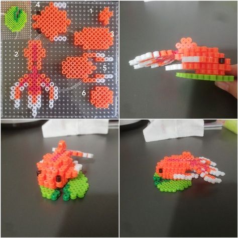 Pixel Beads 3d, Pyssla Ideas 3d Easy, 3d Perler Bead Fish, Hama Beads Design 3d, Cool Perler Bead Ideas 3d, Peeler Bead 3d Patterns, 3d Melting Bead Patterns, Hama Beads Patterns 3d, Easy Perler Beads Ideas 3d