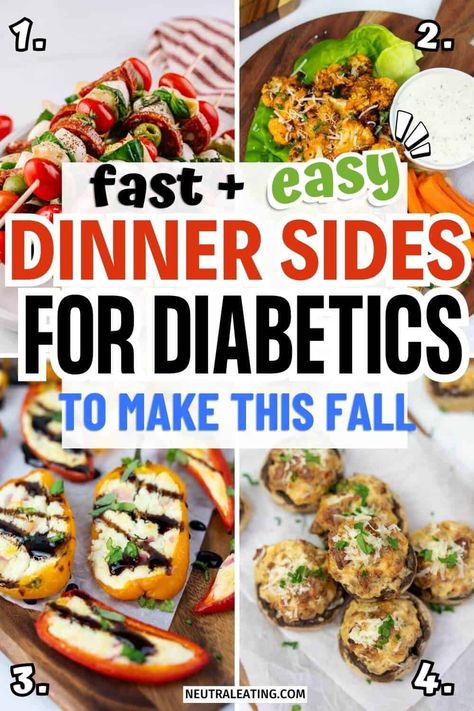 Looking for low carb side recipe meals that are diabetic friendly? We have the best easy fall dinner sides for 2 that everyone will love! These low carb recipe snacks are so easy to make. Give our diabetic dinner sides ideas that are keto friendly a try! Low Carb Dinner Recipes For Diabetics, Low Carb Foods For Diabetics, Easy Meals For Diabetics Type 2, Easy Gestational Diabetics Dinner Ideas, Dieabitic Dinner Ideas, Dinner Recipes For Diabetics Type 2, Sides For Diabetics, Keto For Diabetics, Dinner Sides Ideas