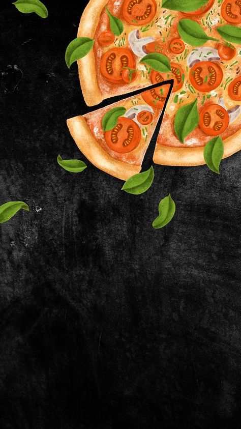 Homemade pizza mobile wallpaper, black texture background | premium image by rawpixel.com / Froy 3d Mobile Wallpaper, Drawing Phone Wallpaper, Mobile Wallpaper Black, Wallpaper Pizza, Pizza Menu Design, Pizza Background, Pizza Clipart, Pizza Flyer, Pizza Wallpaper