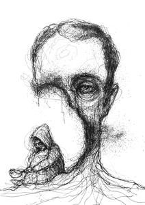 Adam Riches Art, Emotionless Face Drawing, The Human Condition Art, Human Emotions Artwork, Human Condition Art, Mixed Emotions Art, Melancholy Expression, Furious Expression, Self Expression Art