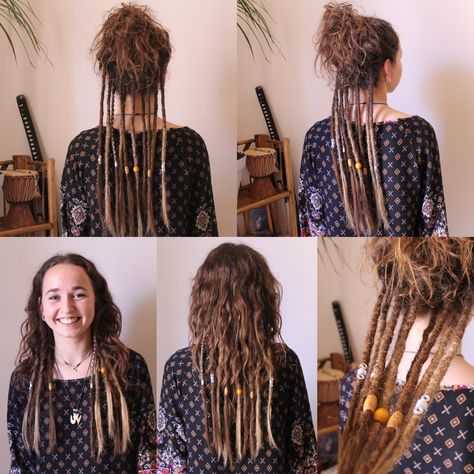 Short Partial Dreads, Dreads On Short Hair, One Dreadlock In Hair, Partial Dreads Curly Hair, Half Dreads Partial Dreadlocks, Partial Dreads Short Hair, Curly Hair Dreads, Dreads Underneath Hair, Half Head Dreads