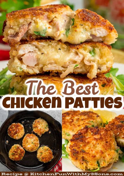 These tasty Chicken Patties are a quick and flavorful way to use shredded chicken. Loaded with melted cheese and juicy chicken, and then covered in a perfectly crispy crust. These chicken cakes are a favorite with kids and adults. Shredded Chicken Uses Easy Meals, Recipes Using Cooked Shredded Chicken, Leftover Chicken Patties Recipes, Shredded Chicken Patties, Chicken Patties Dinner Ideas, Chicken Patties With Canned Chicken, Canned Chicken Patties, Chicken Patties Recipes, Leftover Chicken Ideas