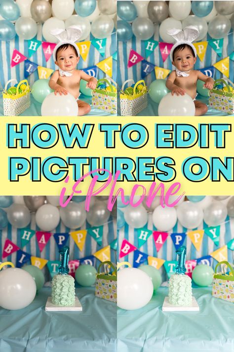 Want to save money on cake smash photos? DIY your photoshoot and edit your photos in Lightroom for a more polished look. Use these simple adjustments to get that photoshopped look just like the pros! Saving you hundreds of dollars! #diycakesmash #diyphotoshoot #babyphotos #cakesmash Smash Cake Alternative Photo Shoot, Diy Smash Cake Photoshoot, Edit Pictures On Iphone, Diy Cake Smash Photoshoot, Diy Smash Cake, Mini Photoshoot, Cake Photoshoot, Edit Pictures, Raw Images