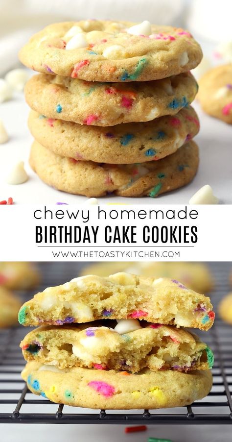 Bday Cake Cookies, Confetti Cake Cookies Easy, Birthday Sprinkle Cookies, Cookies With Sprinkles Inside, Birthday Biscuits Ideas, Birthday Cake Sugar Cookies, Easy Birthday Cookies, Cookie Delight, Sprinkle Cookies Recipe