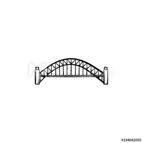 Bridge Doodle, Bridge Line Art, Bridge Architecture, Doodle Icon, Vector Sketch, Sketch Illustration, Concert Tshirts, Line Art, White Background