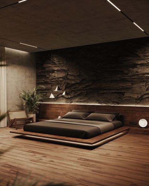 Natural Bedroom Design, Simple Bed Designs, Black Bedroom Design, Unique Bedroom Design, Natural Bedroom, Zen Bedroom, Wooden Bed Design, Bed Design Modern, Luxury Bedroom Master