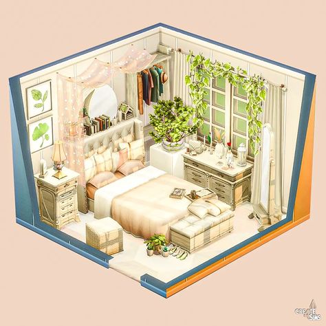 Sims Room Ideas No Cc, Sims 4 Colorful Bedroom, Modern Luxe Bedroom, Sims Bedroom Ideas, Ts4 Interior, Sims 4 Bedroom Ideas, Sims Layout, Sims4 Ideas, Sims Interior