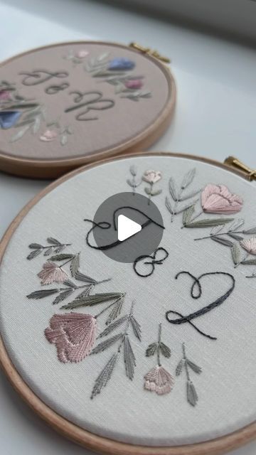 Sarah Cuthbert Embroidery on Instagram: "Same design different colour way! 
I love it when I get asked to change the colour on a design 🤍
.
.
#sarahcuthbertembroidery #embroidery #weddinggift #gift #hoopart #handembroidery #textiles #embroideryart #weddingdecor #weddinganniversary #anniversary #togetherforever #couple #modernwedding #wedding2025 #flower" Together Forever, Hoop Art, The Colour, Embroidery Details, A Design, Embroidery Art, I Love It, Wedding Modern, Wedding Anniversary