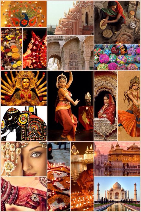 A little collage a made of the Indian culture! Isn't it beautiful? YES, It is Beautiful Collage Of Indian Culture, East Indian Culture, Indian Culture Mood Board, Culture Collage Project, Indian Culture Aesthetic Art, Indian Collage Art, Indian Culture Photography, India Culture Photography, Indian Culture Aesthetic