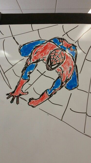 Spiderman Whiteboard Drawing, Spider Man Whiteboard Drawing, Expo Marker Art Whiteboard, Anime Whiteboard Art, Cool Whiteboard Drawings, White Board Drawings Whiteboard, Whiteboard Drawing Ideas, Funny Whiteboard Drawings, Whiteboard Art Ideas