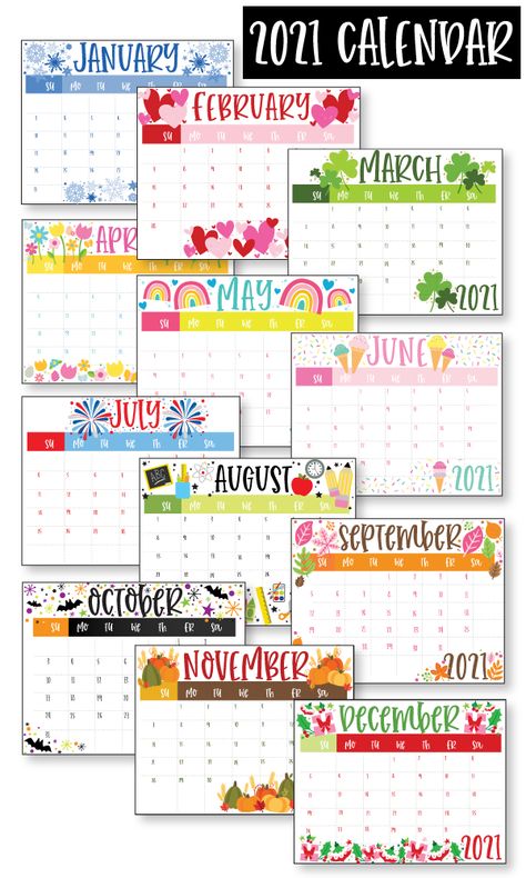 2021 calendar printable 2023 Calendar Printable Free Monthly Cute, Cute Printable Calendar 2023, Kids Calendar Printable Free, Cute Calendar Ideas, Calander Design Ideas, Calander Printable, Free Calender, Chinese Classroom, Free Printable Calender