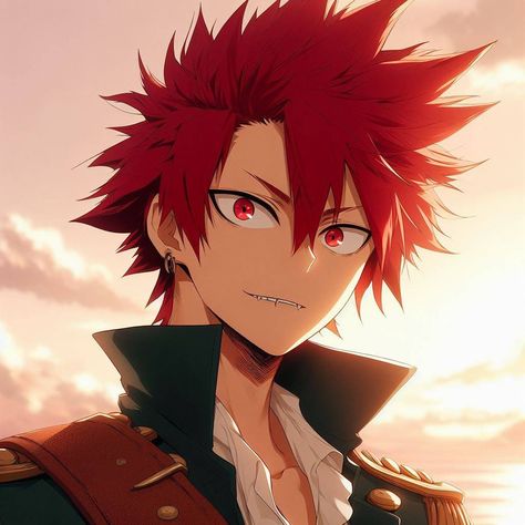 Kirishima With Piercings, Mha Characters Fanart, Eijirou Kirishima Fanart, My Hero Academia Kirishima, Red Hair Anime Characters, Boxing Gloves Art, Eijirou Kirishima, Kirishima My Hero Academia, Animal Movement