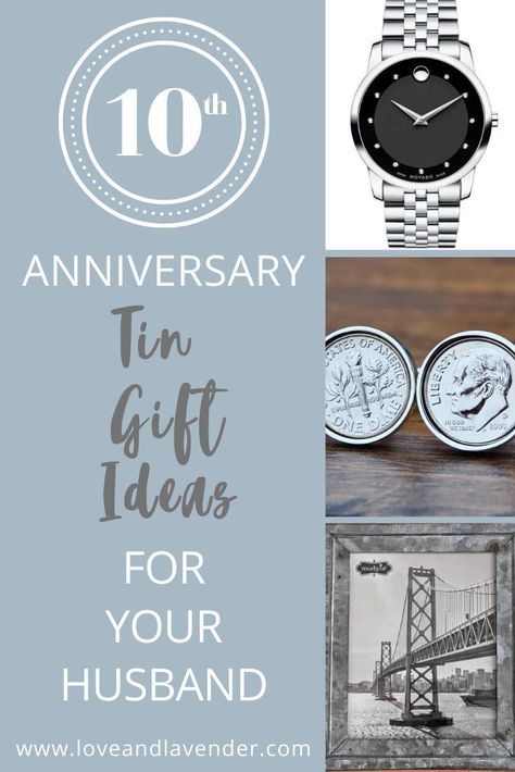 Need some help picking out a 10th anniversary tin gift for your husband? We've got a load  of unique ideas to get you started! #anniversarygift #10thanniversarygiftforhusband #10thanniversarygiftforhim 10th Wedding Anniversary Gifts For Him, Unique 10th Anniversary Gifts For Him, Tin 10 Year Anniversary Gifts, 10th Anniversary Gifts For Him Husband, Ideas For 10 Year Anniversary, Aluminum Anniversary Gift For Him, Ten Year Wedding Anniversary Gifts, 10 Anniversary Gift Ideas For Him, 10 Year Wedding Anniversary Gifts For Husband