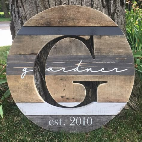 Reclaimed Wood Monogram Cutout Personalized by 4Lovecustomgifts Spool Projects, Last Name Sign Wedding, Wood Monogram, Last Name Sign, Diy Holz, Wire Wheel, Pallet Ideas, Sign Wedding, Barnwood